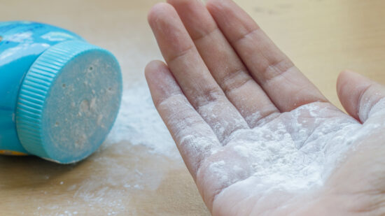 white talcum powder